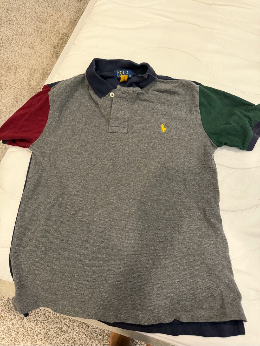 Polo by Ralph Lauren boys Grey Colorblock Polo Shirt